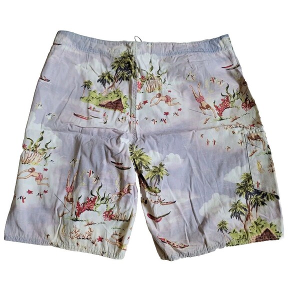 Rare Polo Ralph Lauren Palm Tree Island Aloha Diver Retro Swim Trunks, 34 EUC - Picture 4 of 6